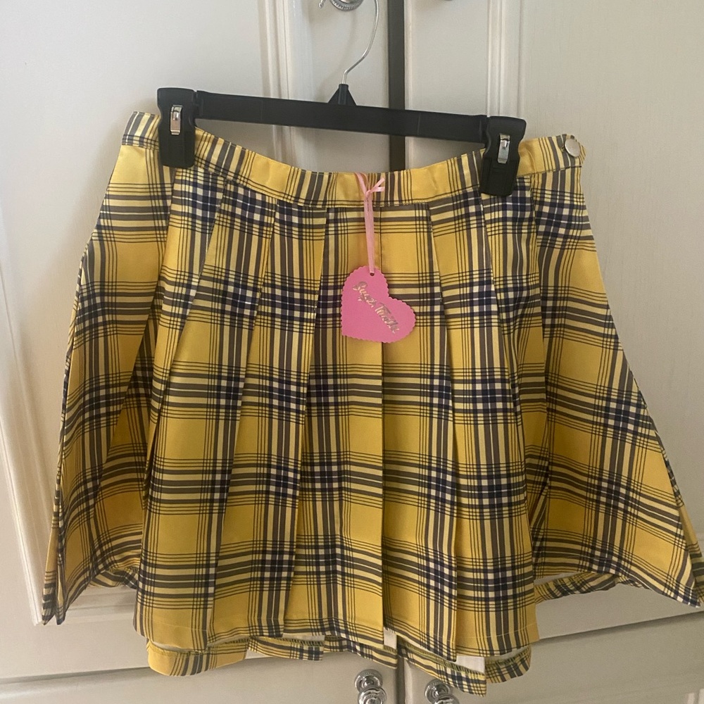 Dolls kill sugar thrillz Yellow plaid skirt